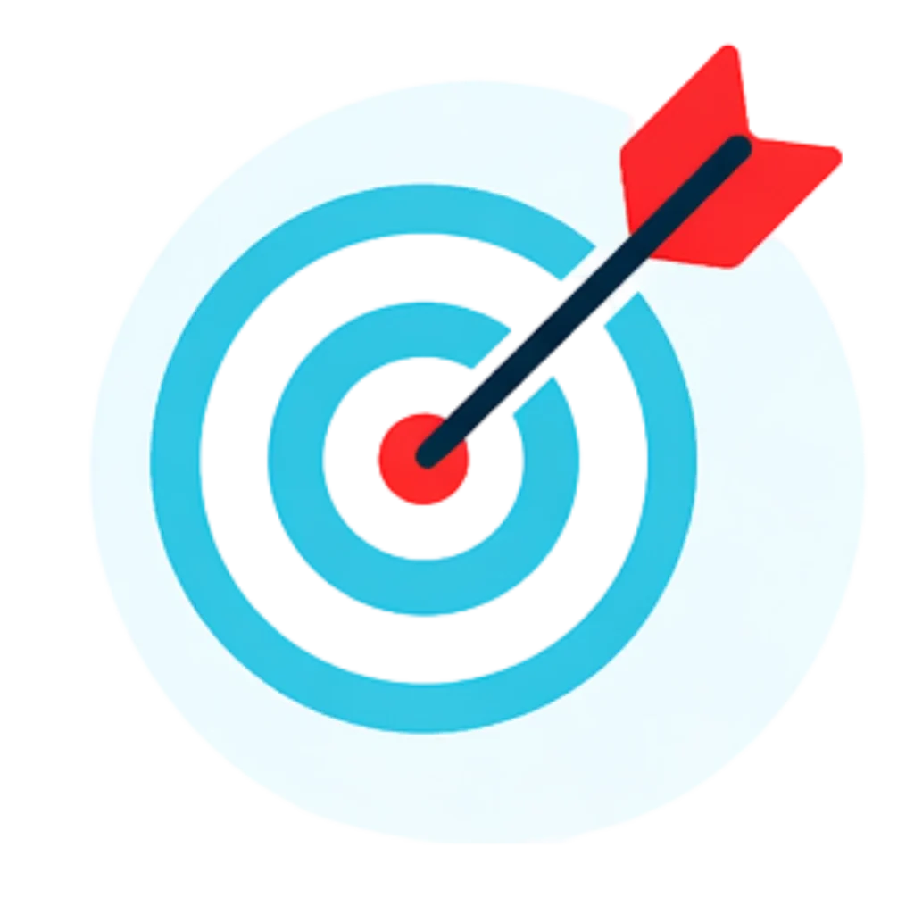 It is an icon representing results that matter. It has a target with an arrow hitting the bullseye.
