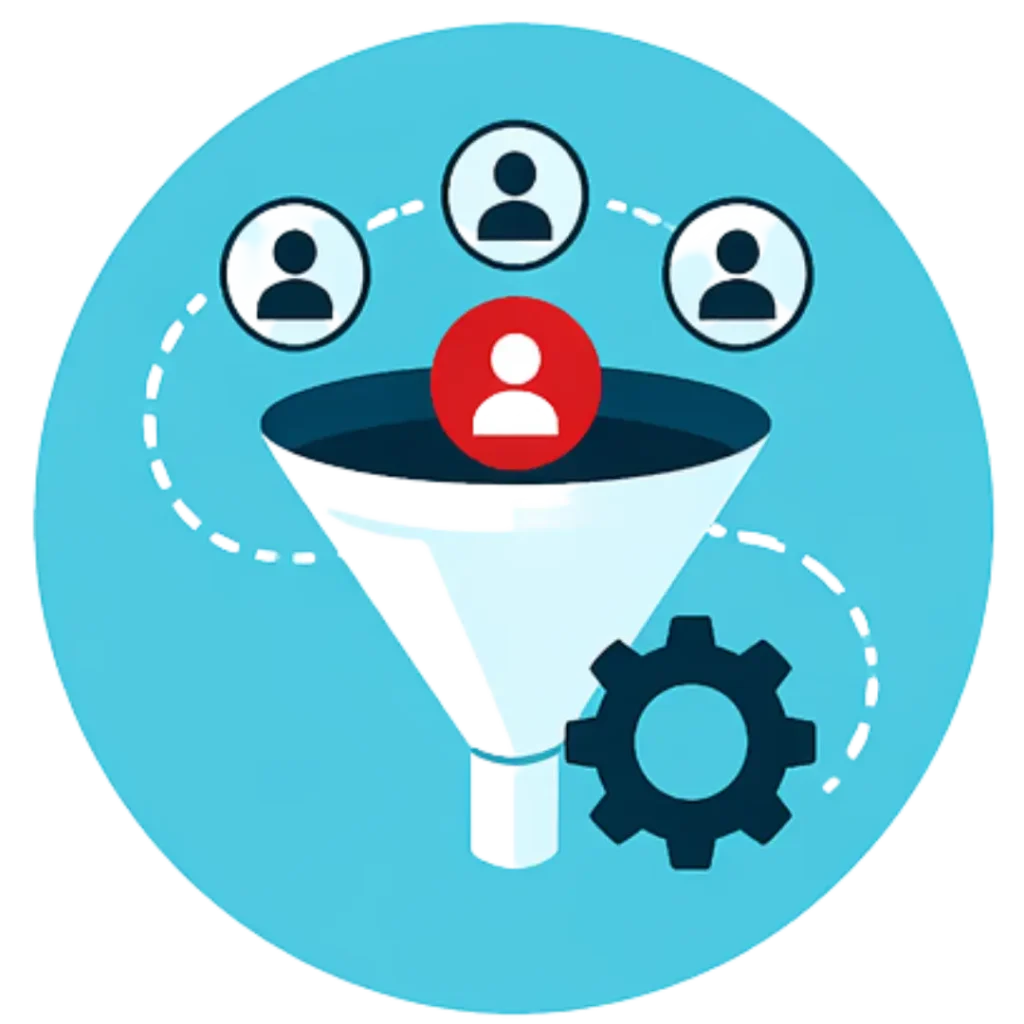It is an icon of automation funnel